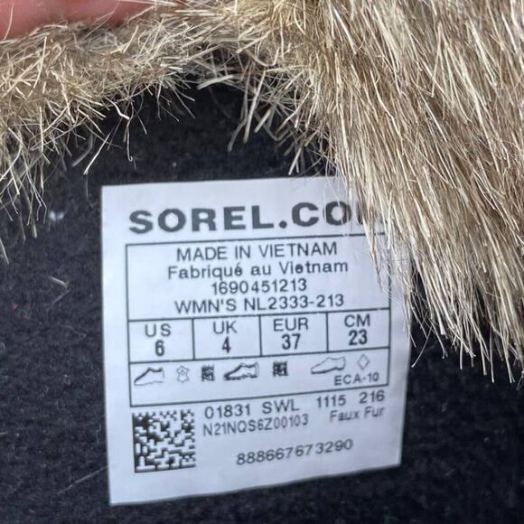 Sorel Tofino II Boots Waterproof Waxed Canvas Faux Fur Green Women's Size 6 - Picture 12 of 12